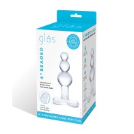 Glas Beaded Glass Butt Plug - 4 Inch Clear