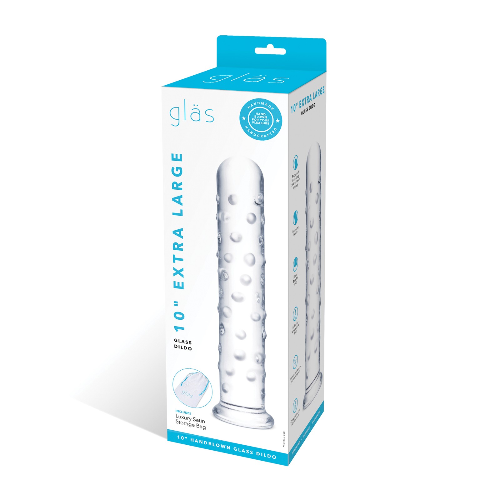 Dildo de Vidrio Transparente de 10 Pulgadas para Orgasmos Intensos