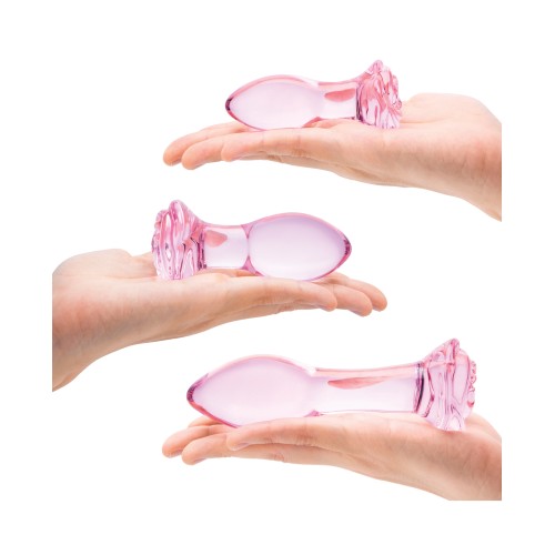 Glas Rosebud Butt Plug Set - Pink