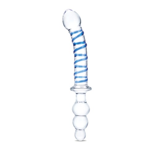 Dildo Doblado de 10" de Glas - Azul