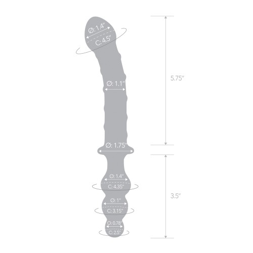 Dildo Doblado de 10" de Glas - Azul