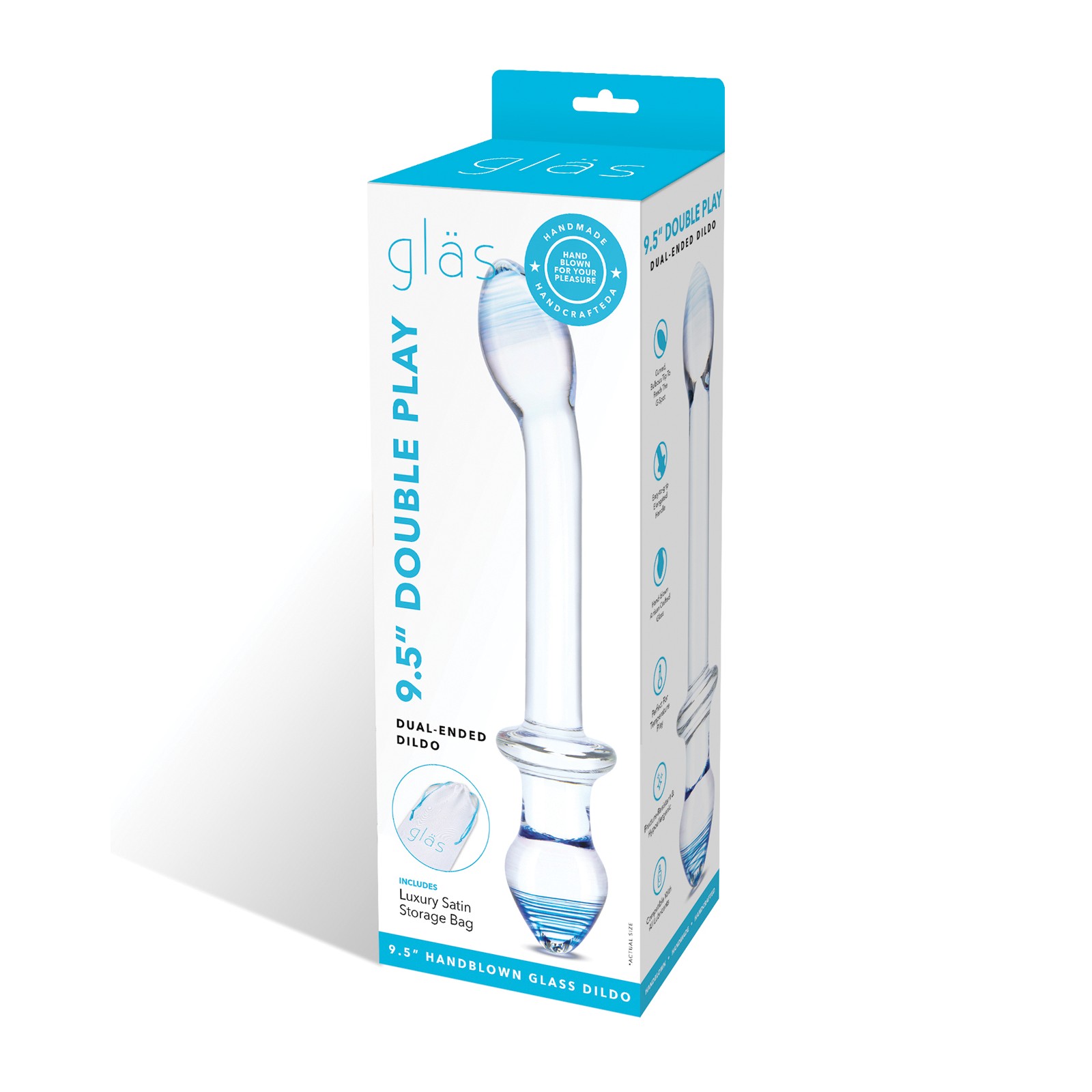 Glas 9.5 Inch Dual Ended Dildo Clear