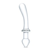 Dildo Curvado de Vidrio Doble Cara 9" - Transparente