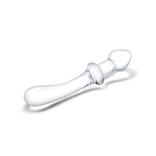 Dildo Curvado de Vidrio Doble Cara 9" - Transparente