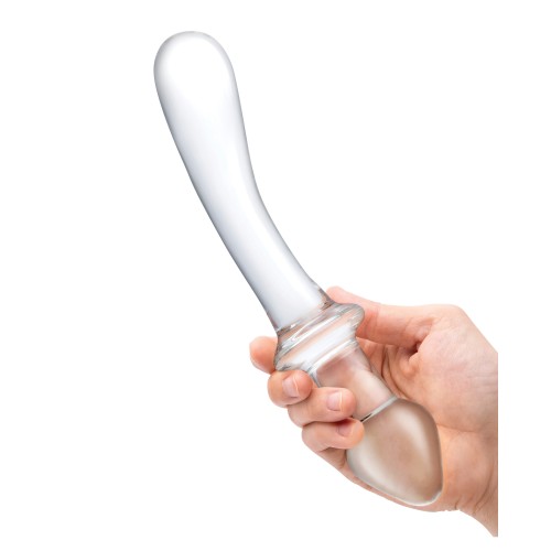 Dildo Curvado de Vidrio Doble Cara 9" - Transparente