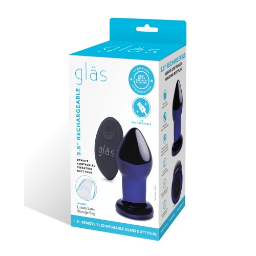 Glas 3.5 Rechargeable Vibrating Butt Plug Blue