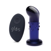 Glas 4 Inch Rechargeable Vibrating G Spot P Spot Plug Blue