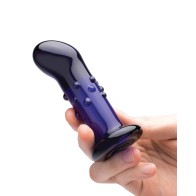 Glas 4 Inch Rechargeable Vibrating G Spot P Spot Plug Blue