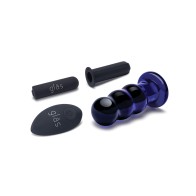 Glas 3.5 Inch Rechargeable Vibrating Butt Plug Blue