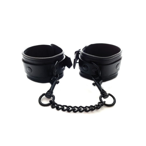 Rouge Leather Wrist Cuffs - Black