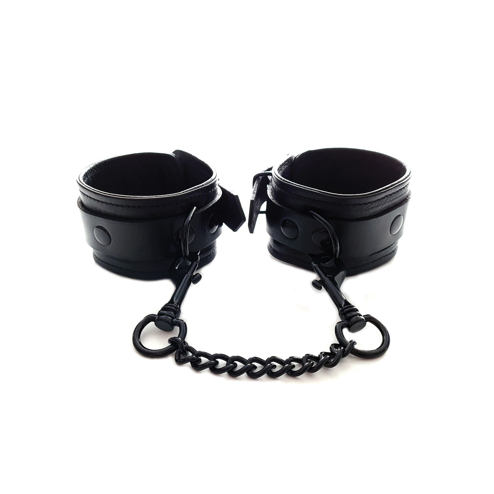 Rouge Leather Wrist Cuffs - Black