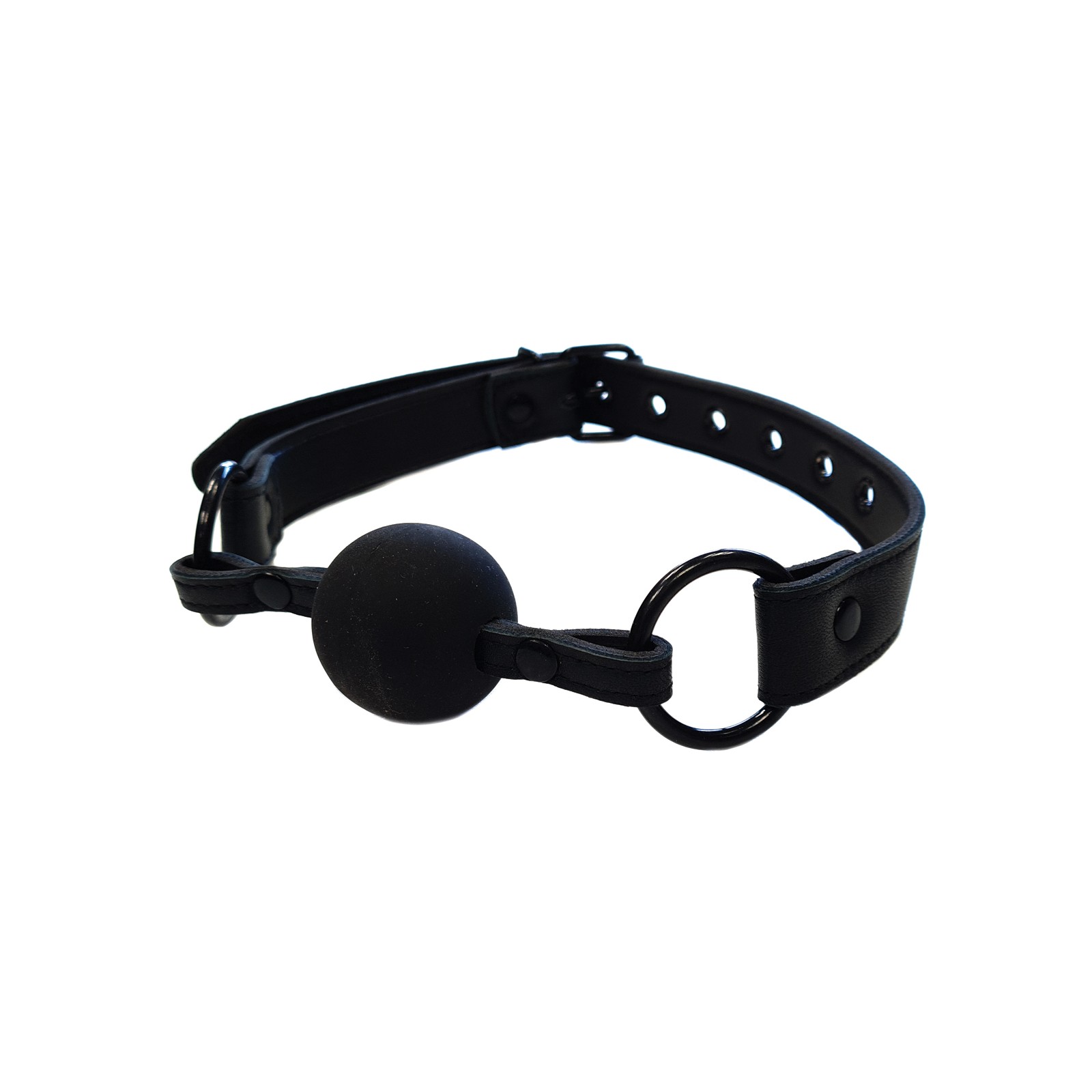 Rouge Adjustable Leather Ball Gag - Black