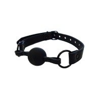 Rouge Adjustable Leather Ball Gag - Black