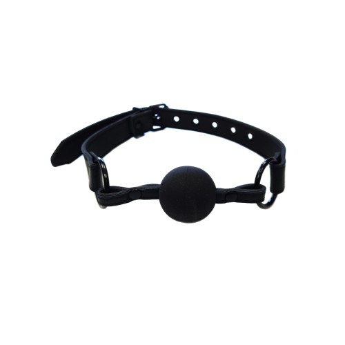 Rouge Adjustable Leather Ball Gag - Black