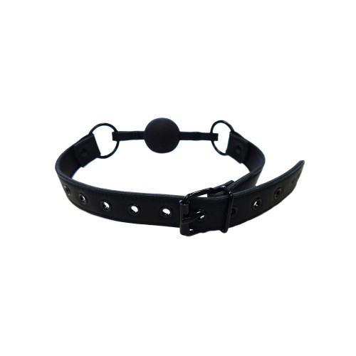 Rouge Adjustable Leather Ball Gag - Black