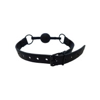 Rouge Adjustable Leather Ball Gag - Black