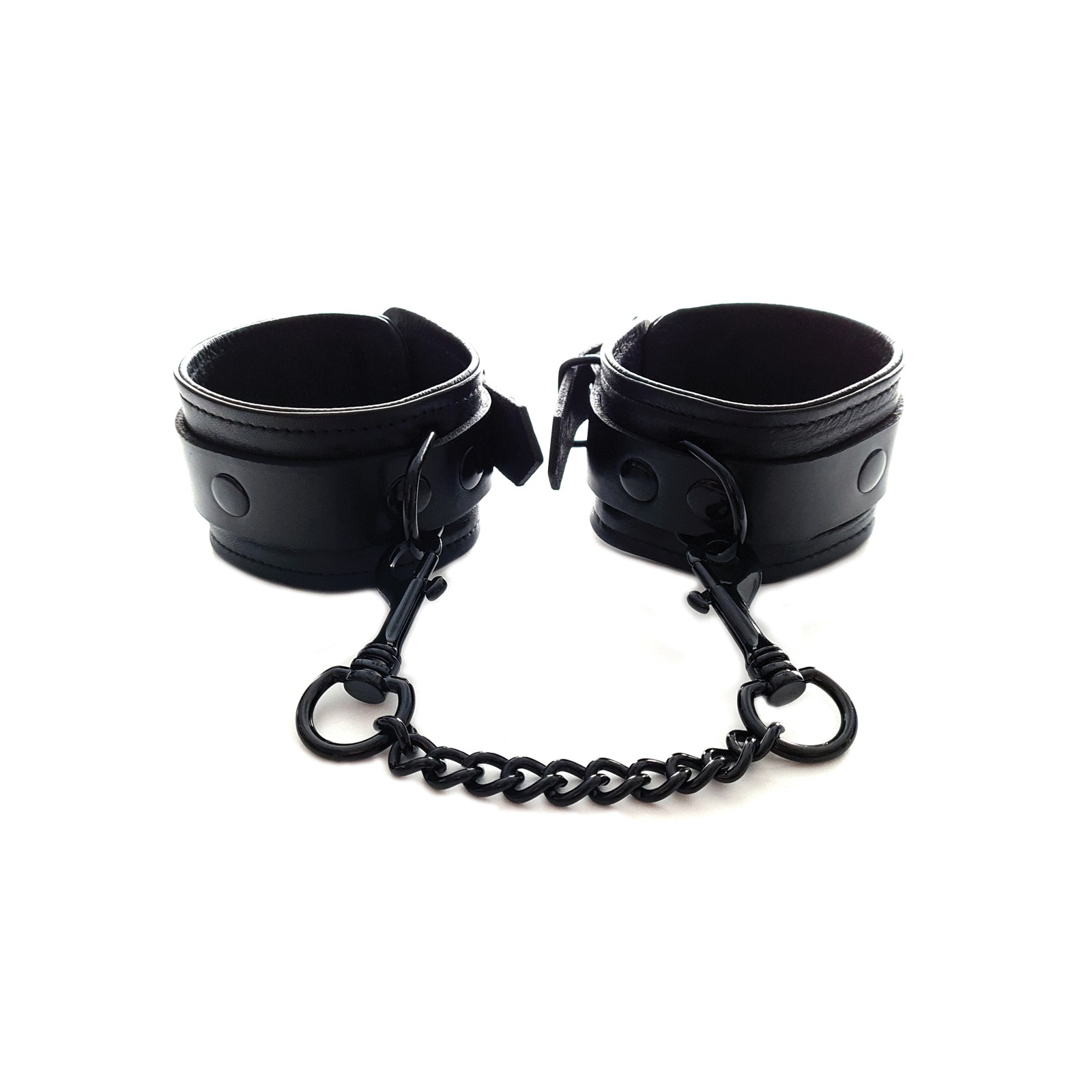 Rouge Leather Ankle Cuffs - Black