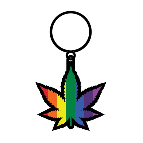 Wood Rocket Rainbow Leaf Keychain - Fun Accessory