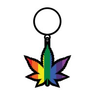 Wood Rocket Rainbow Leaf Keychain - Fun Accessory