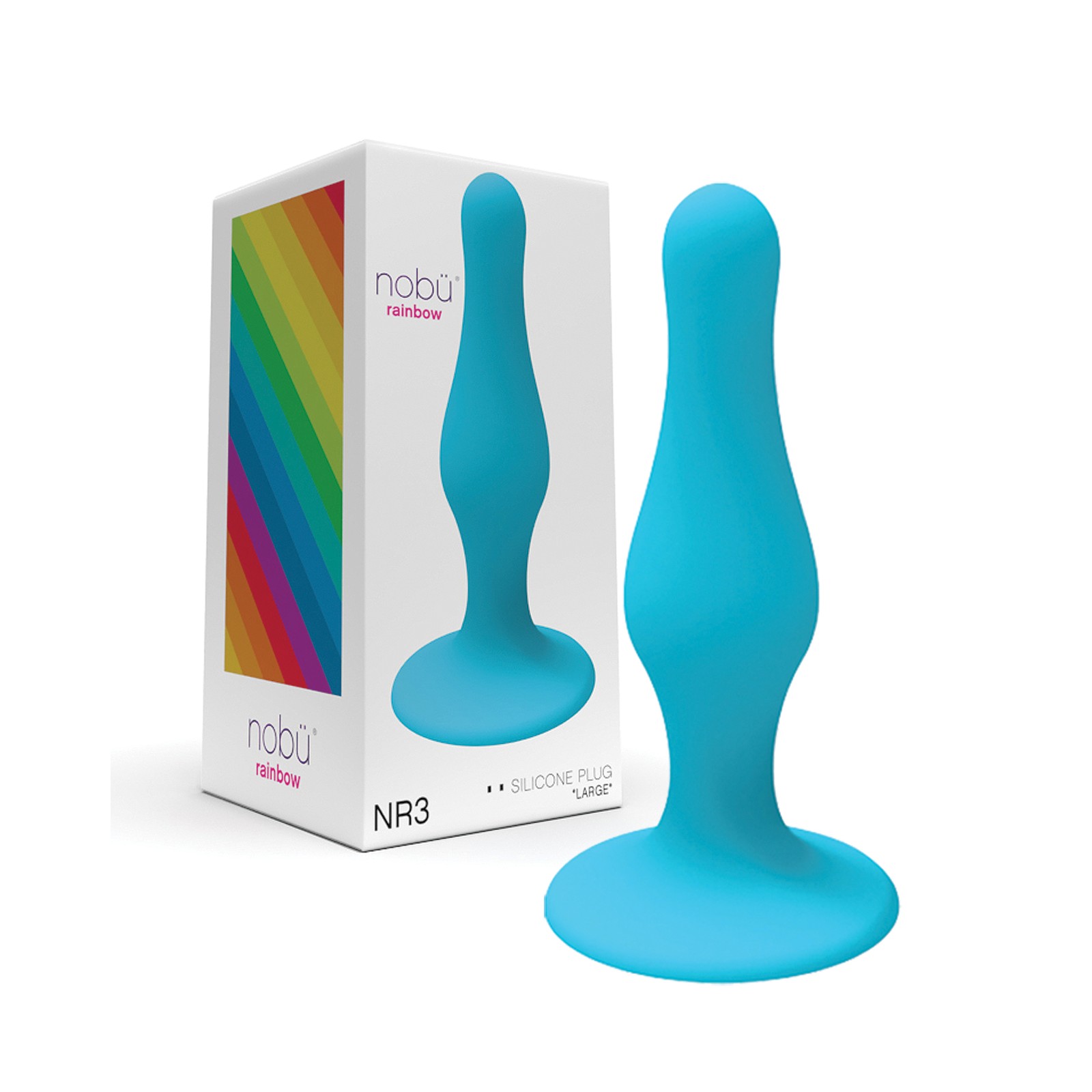 Nobu Rainbow Large Silicone Plug - Blue