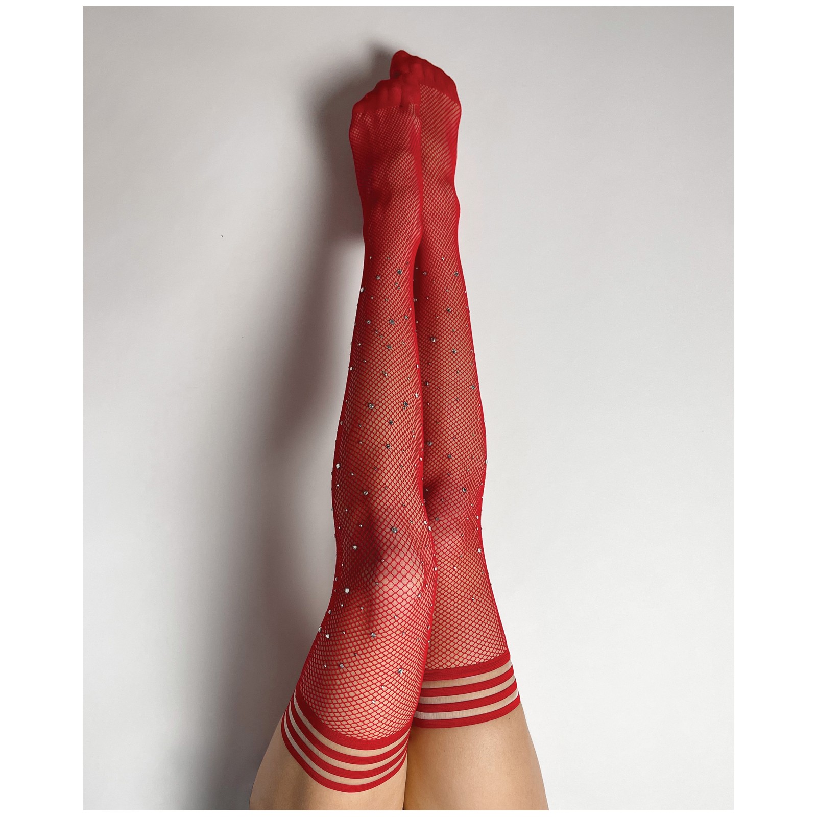 Kix'ies Joely Fishnet Rhinestone Thigh Highs