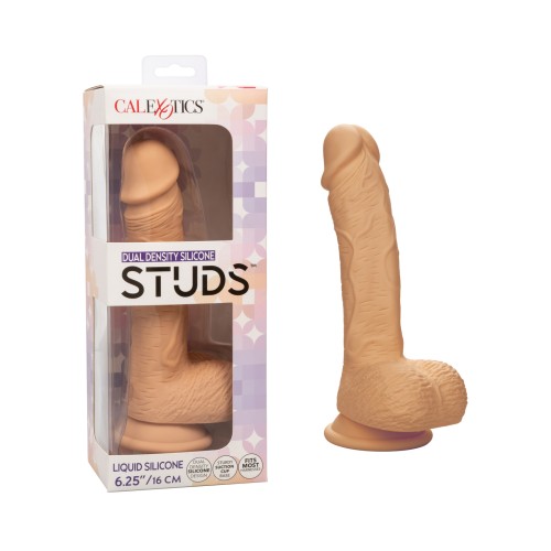 Dildo de Silicona Dual Density Studs de 6.25 Pulgadas - Marfil