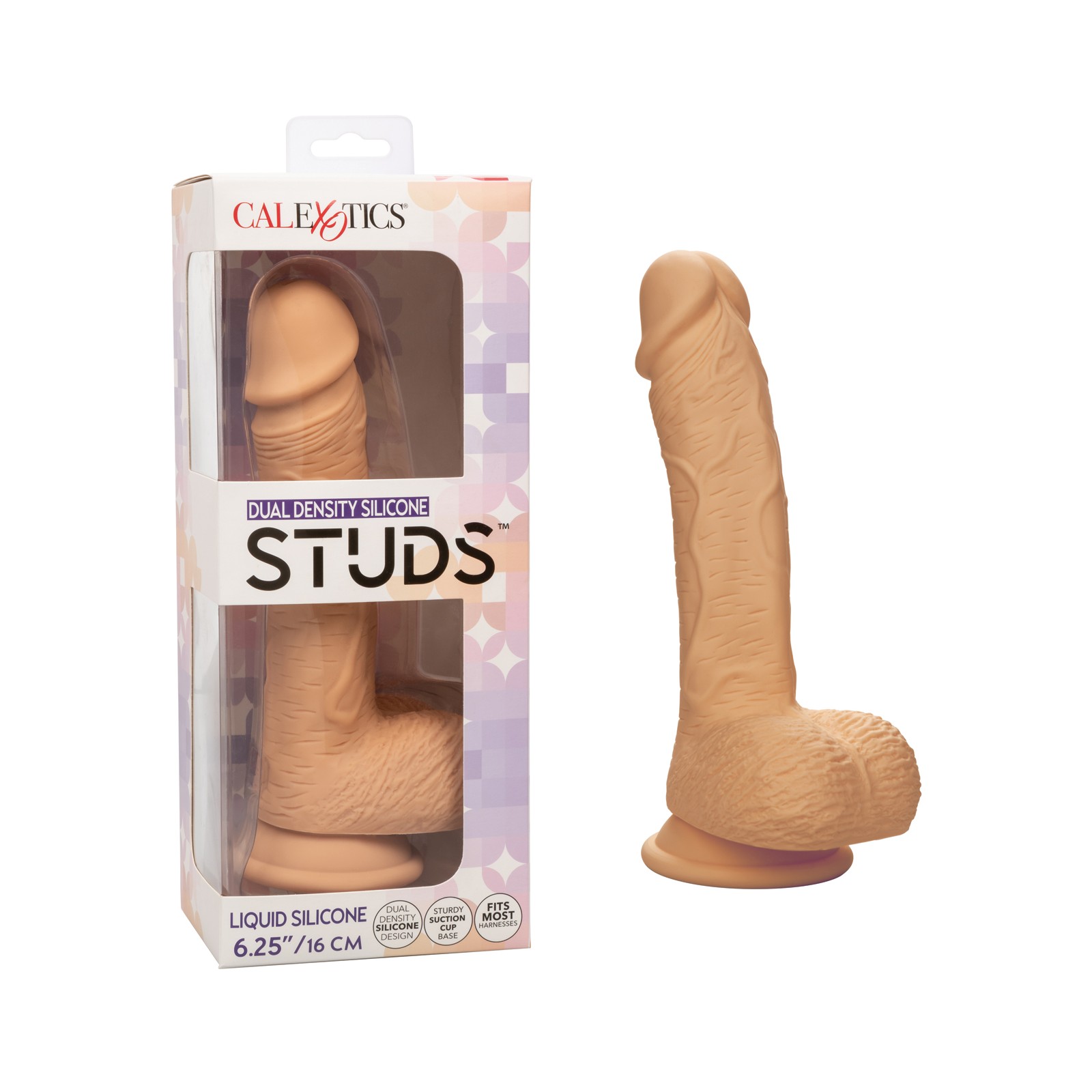 Dildo de Silicona Dual Density Studs de 6.25 Pulgadas - Marfil