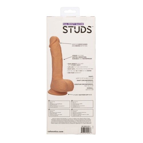 Dildo de Silicona Dual Density Studs de 6.25 Pulgadas - Marfil