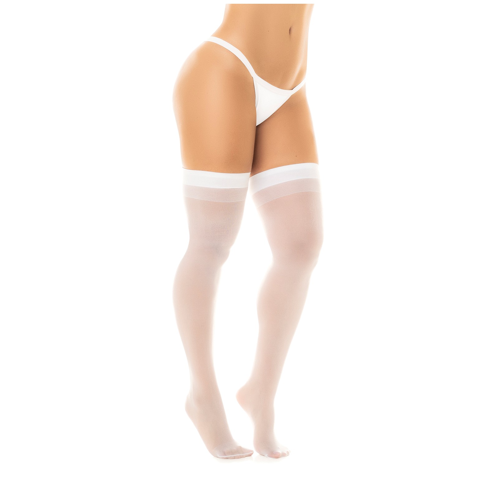 Sheer Thigh High Stockings White