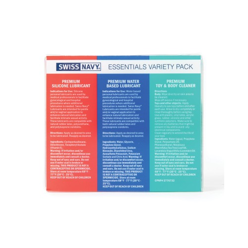 Swiss Navy Essentials Variety Pack of 3 - 1 oz