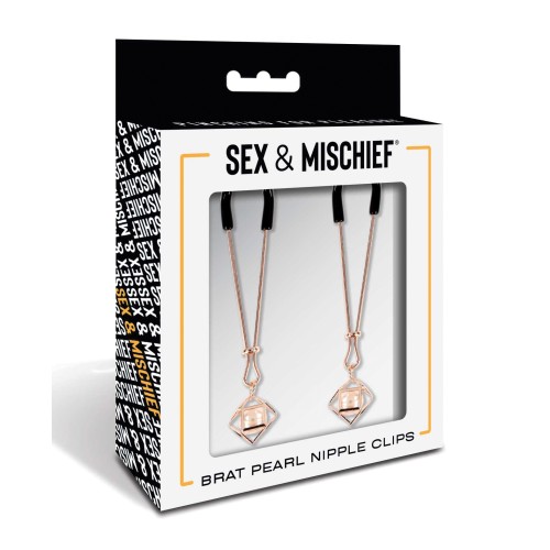 Perfect Sensation with Sex & Mischief Brat Pearl Nipple Clips