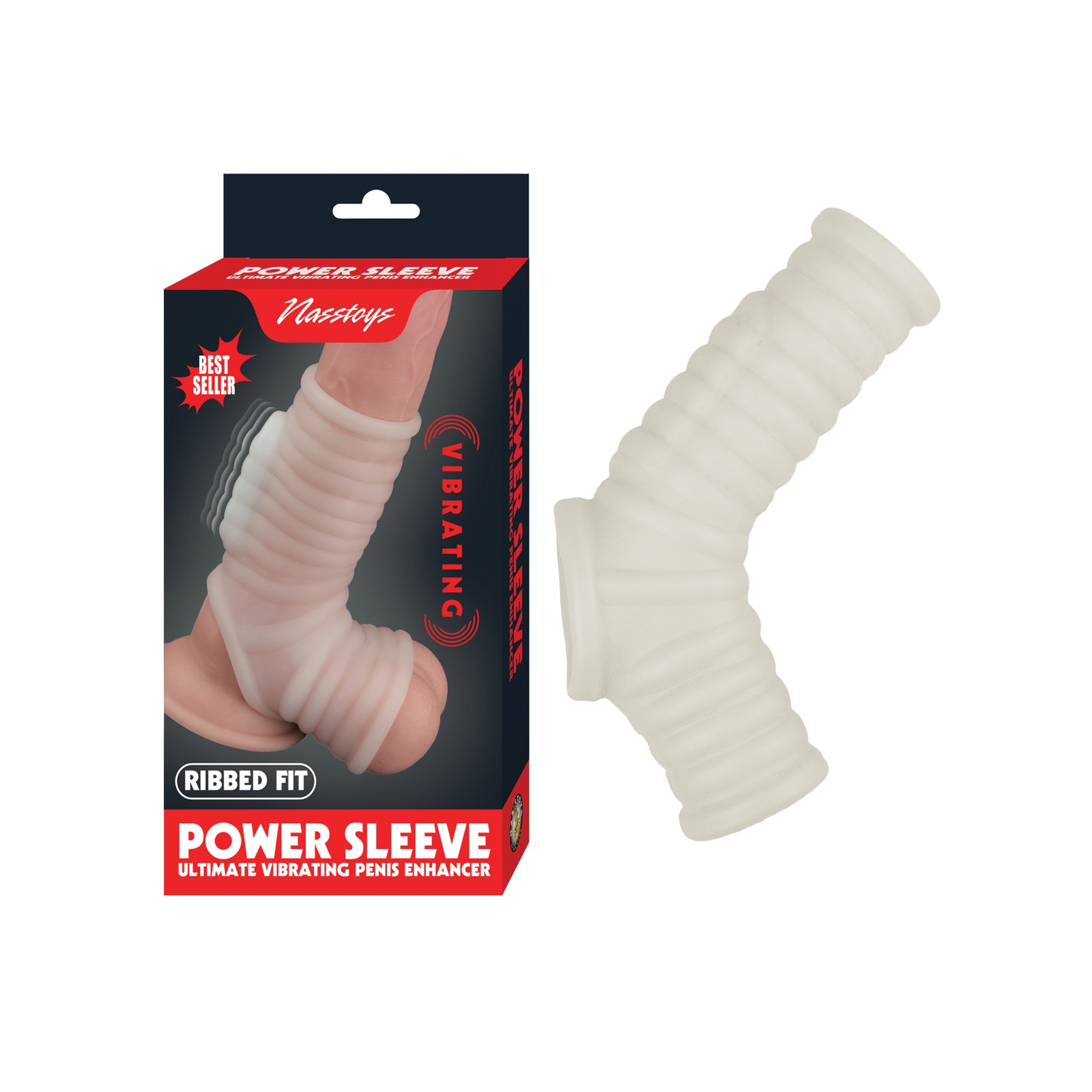 Vibrating Power Sleeve Ribbed Fit White