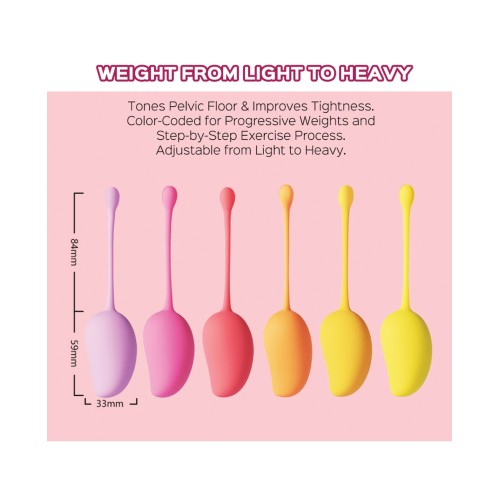 Conjunto de Ejercicio de Bolas Kegel con Peso Mango Tropical - 6 Piezas