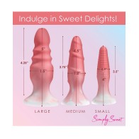 Curve Toys Simply Sweet Silicone Butt Plug Set Pink