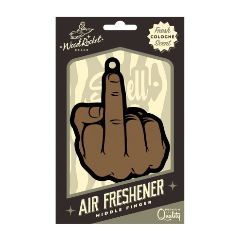 Brown Middle Finger Air Freshener with Cologne Scent