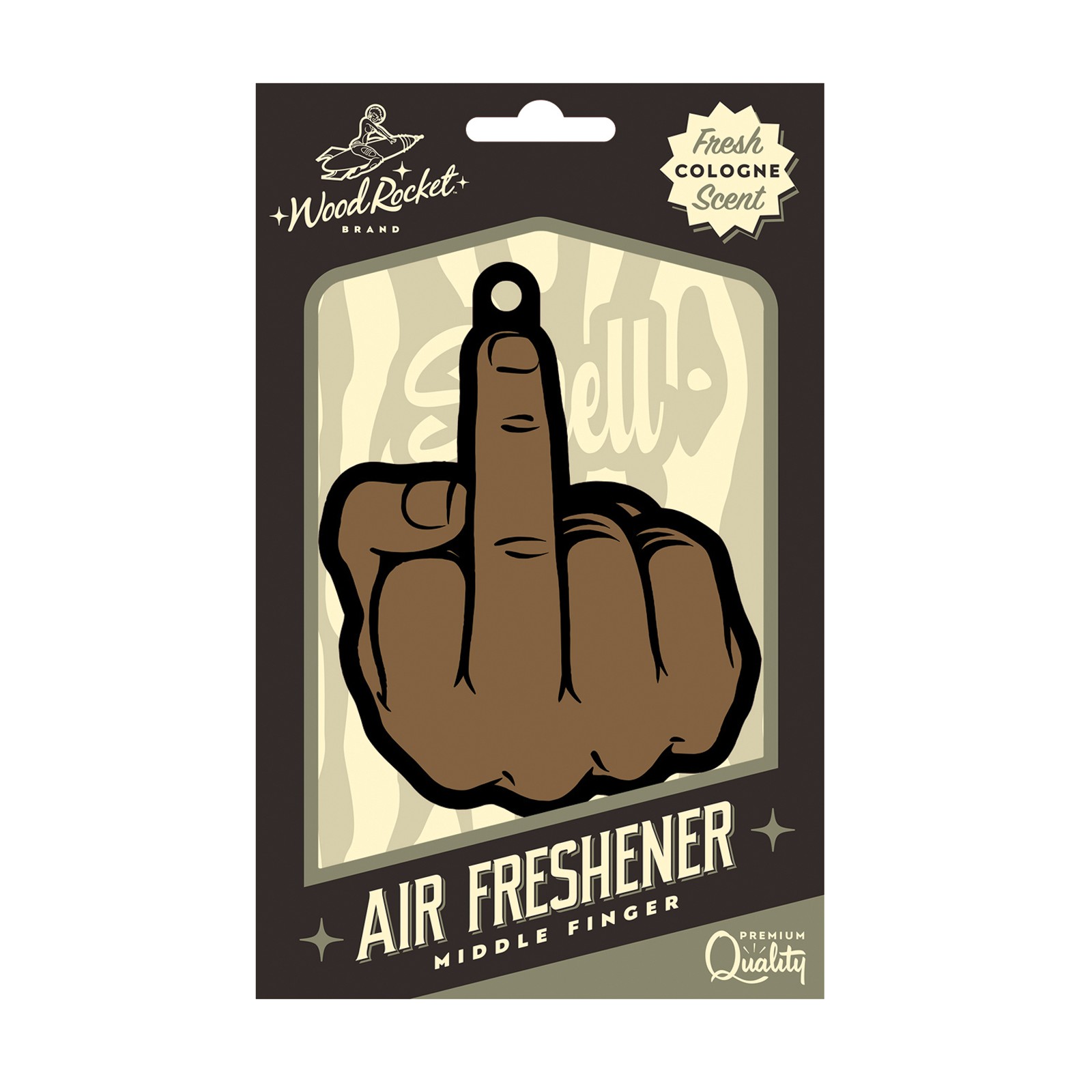 Brown Middle Finger Air Freshener with Cologne Scent