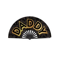 Abanico Daddy de Madera Negra y Dorada