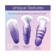 Curve Toys Simply Sweet Silicone Butt Plug Set Purple