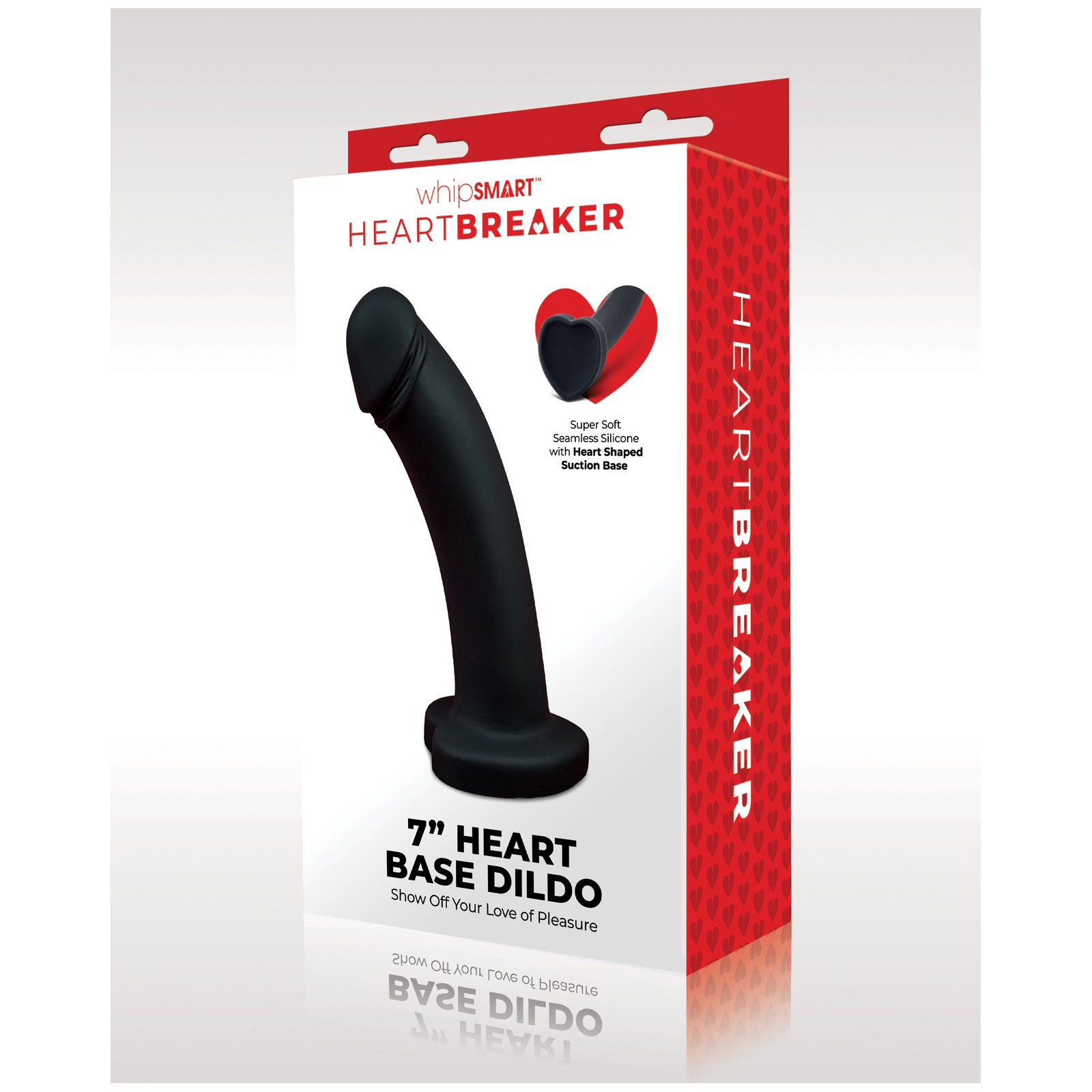 Dildo Heartbreaker de 7" con Base en Forma de Corazón - Negro/ Rojo