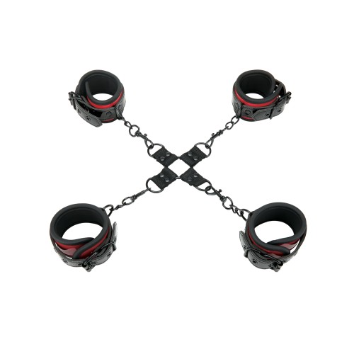 WhipSmart Heartbreaker Deluxe Hogtie - Black/Red | BDSM Restraints