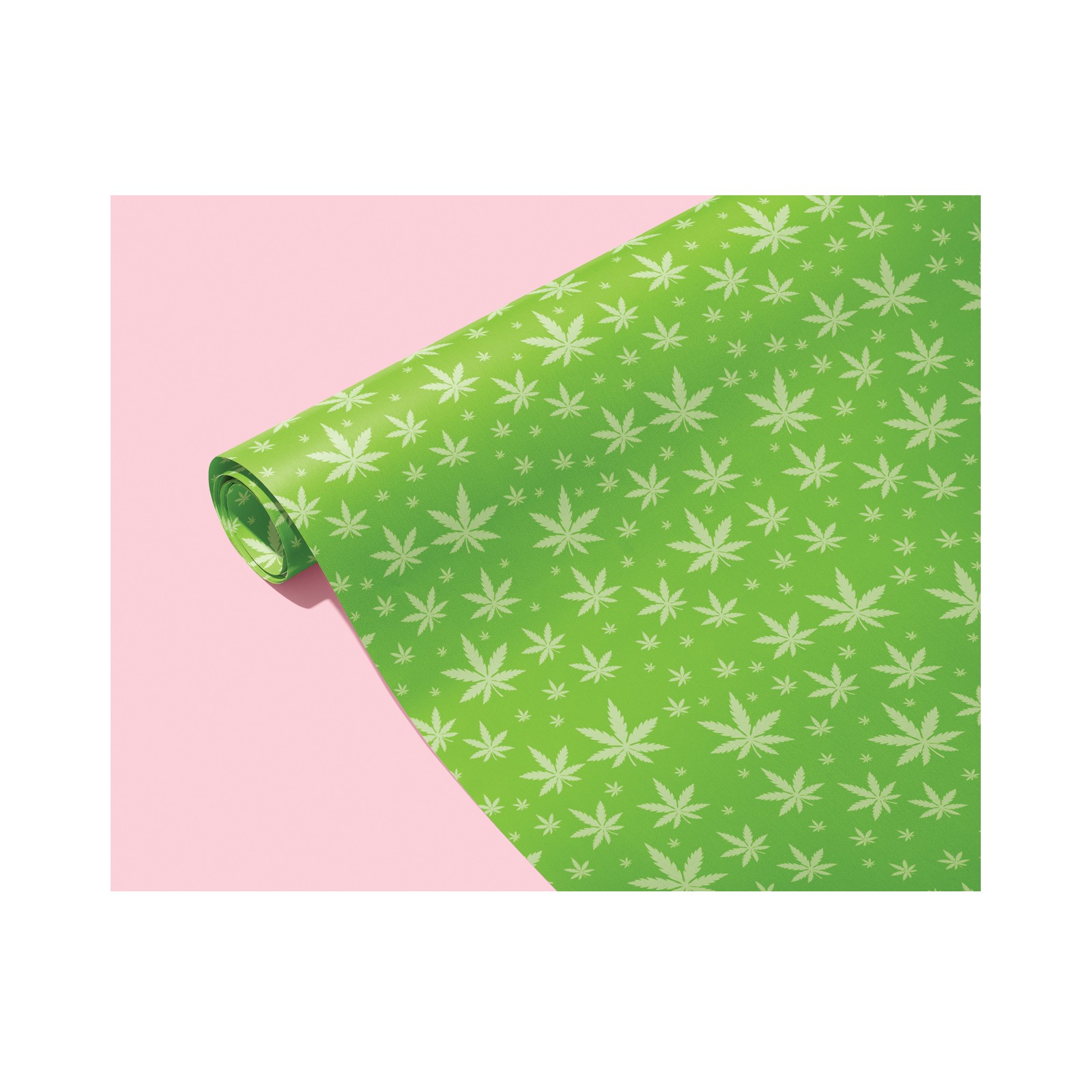 Papel de Regalo con Hojas de Marihuana Verde