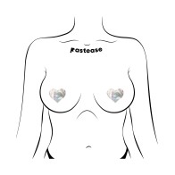 Pastease Premium Petites Holographic Heart Nipple Pasties - Silver