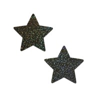 Pastease Glitter Star Nipple Pasties Black