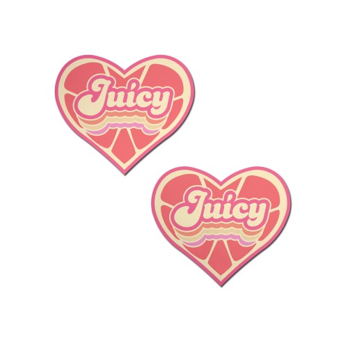 Pastease Premium Retro Heart - Juicy Pink Grapefruit Nipple Pasties