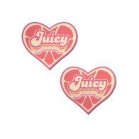 Pastease Premium Retro Heart - Juicy Pink Grapefruit Nipple Pasties