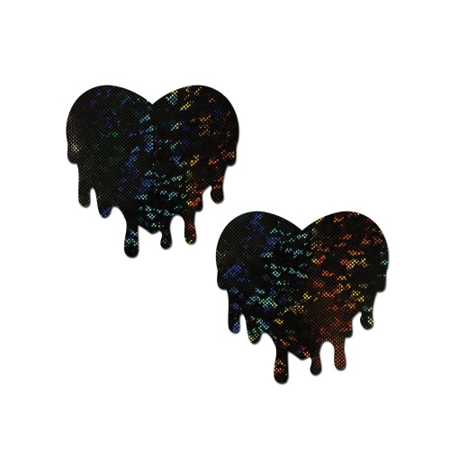 Pastease Premium Melty Heart Nipple Pasties Black