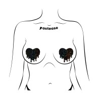 Pastease Premium Melty Heart Nipple Pasties Black