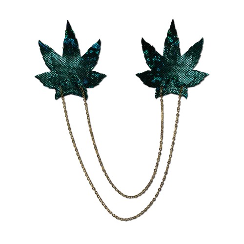 Chains Disco Weed Leaf Nipple Pasties