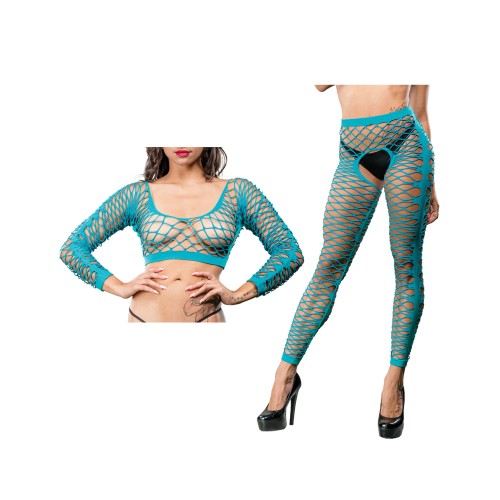 Beverly Hills Naughty Girl Crotchless Leggings Turquoise | Fashion