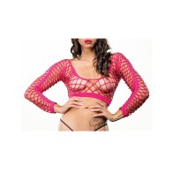 Beverly Hills Naughty Girl Crotchless Mesh Leggings - Pink